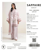 SAPPHIRE | 3-PIECE UNSTITCHED | EMBROIDERED LAWN SUIT