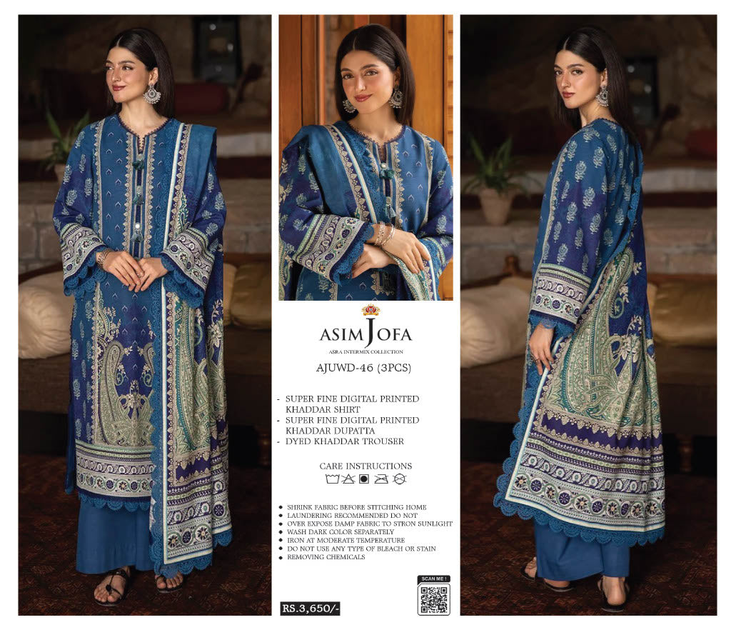 ASIM JOFA 3 PC KHADDAR