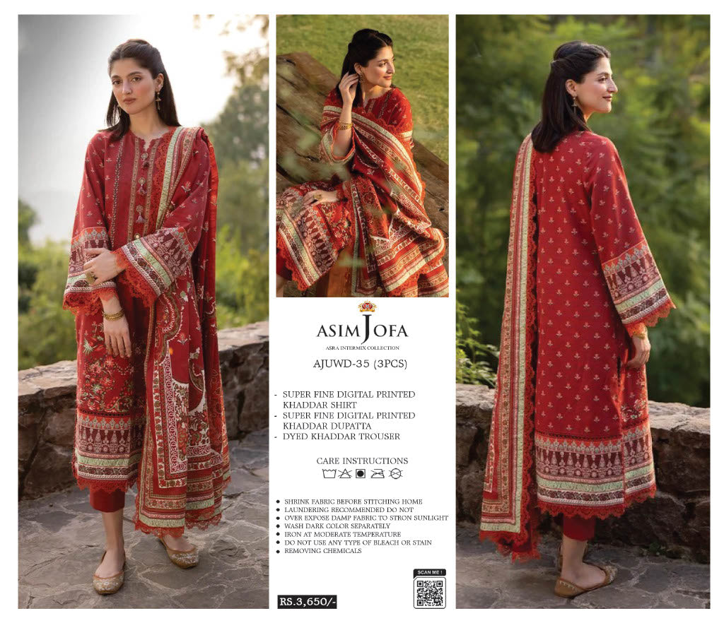 ASIM JOFA 3 PC KHADDAR