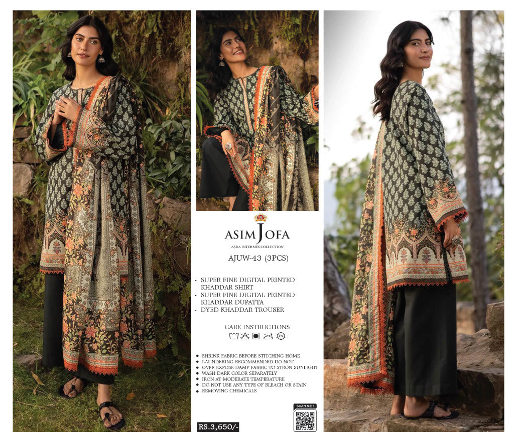 ASIM JOFA 3 PC KHADDAR