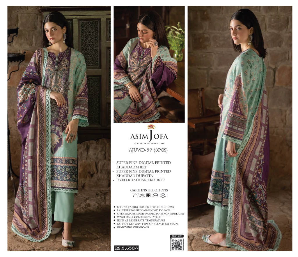 ASIM JOFA 3 PC KHADDAR