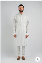 Embroidered White Kurta Unstich