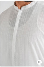Embroidered White Kurta Unstich